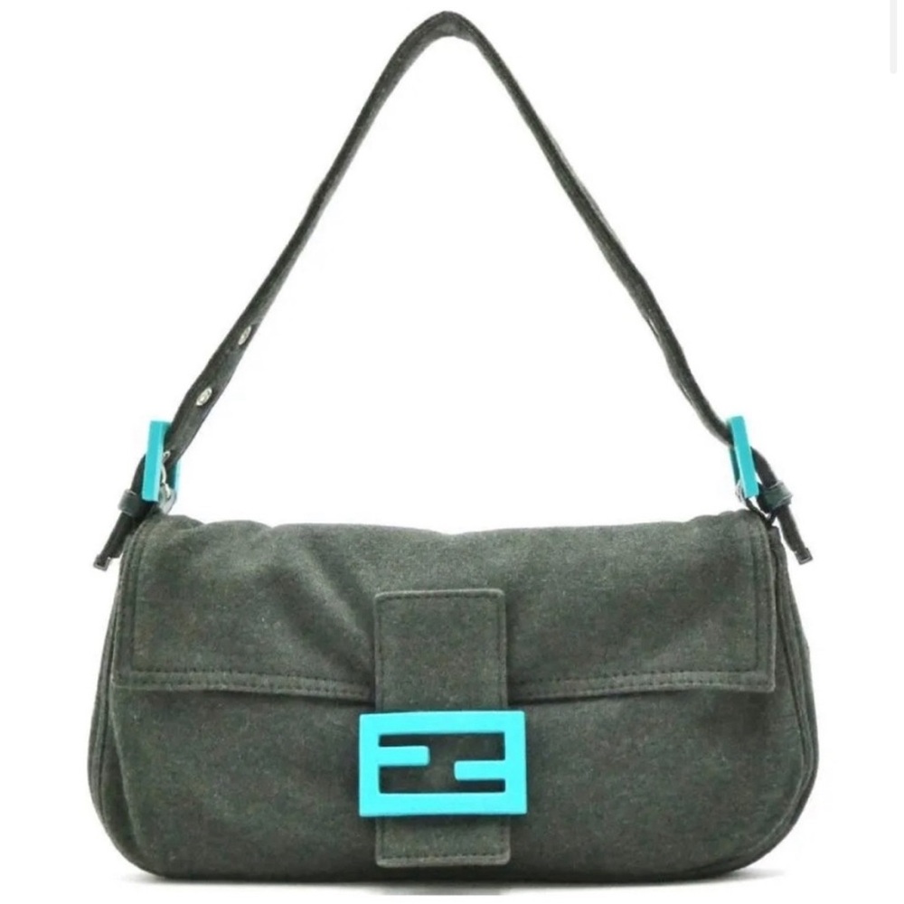Authentic Fendi Mama Baguette Shoulder Bag Jersey